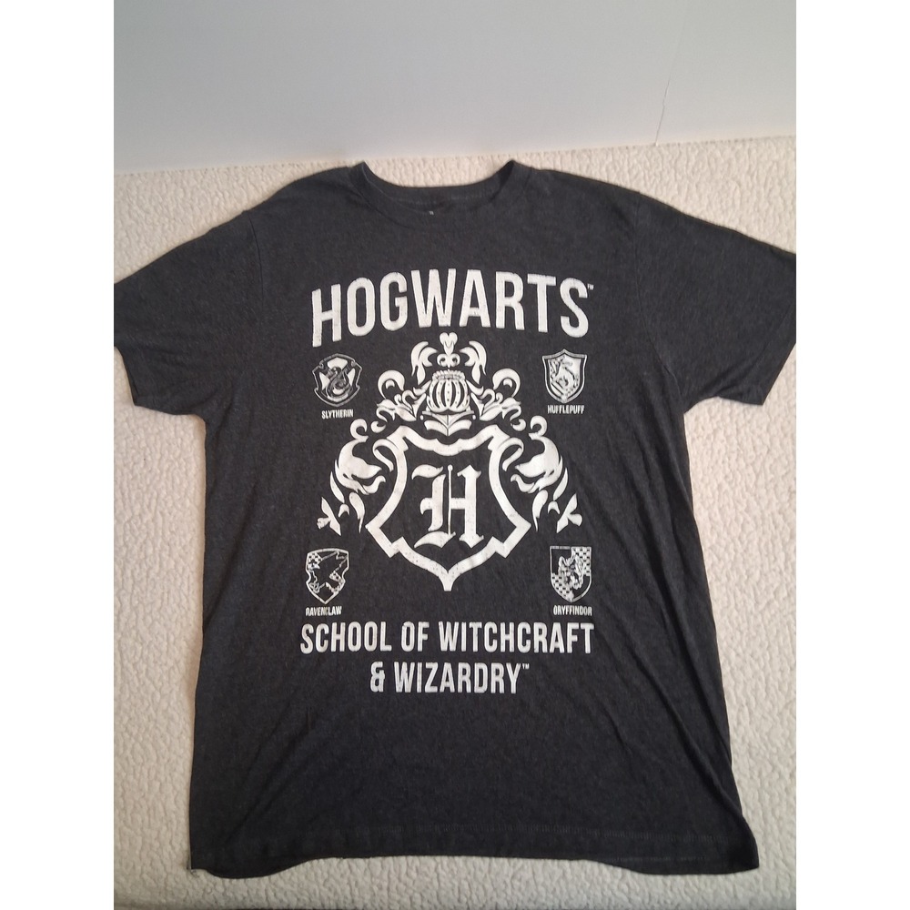 Harry Potter Hogwarts School of Witchcraft & Wizardry Gray Medium T-Shirt Mens